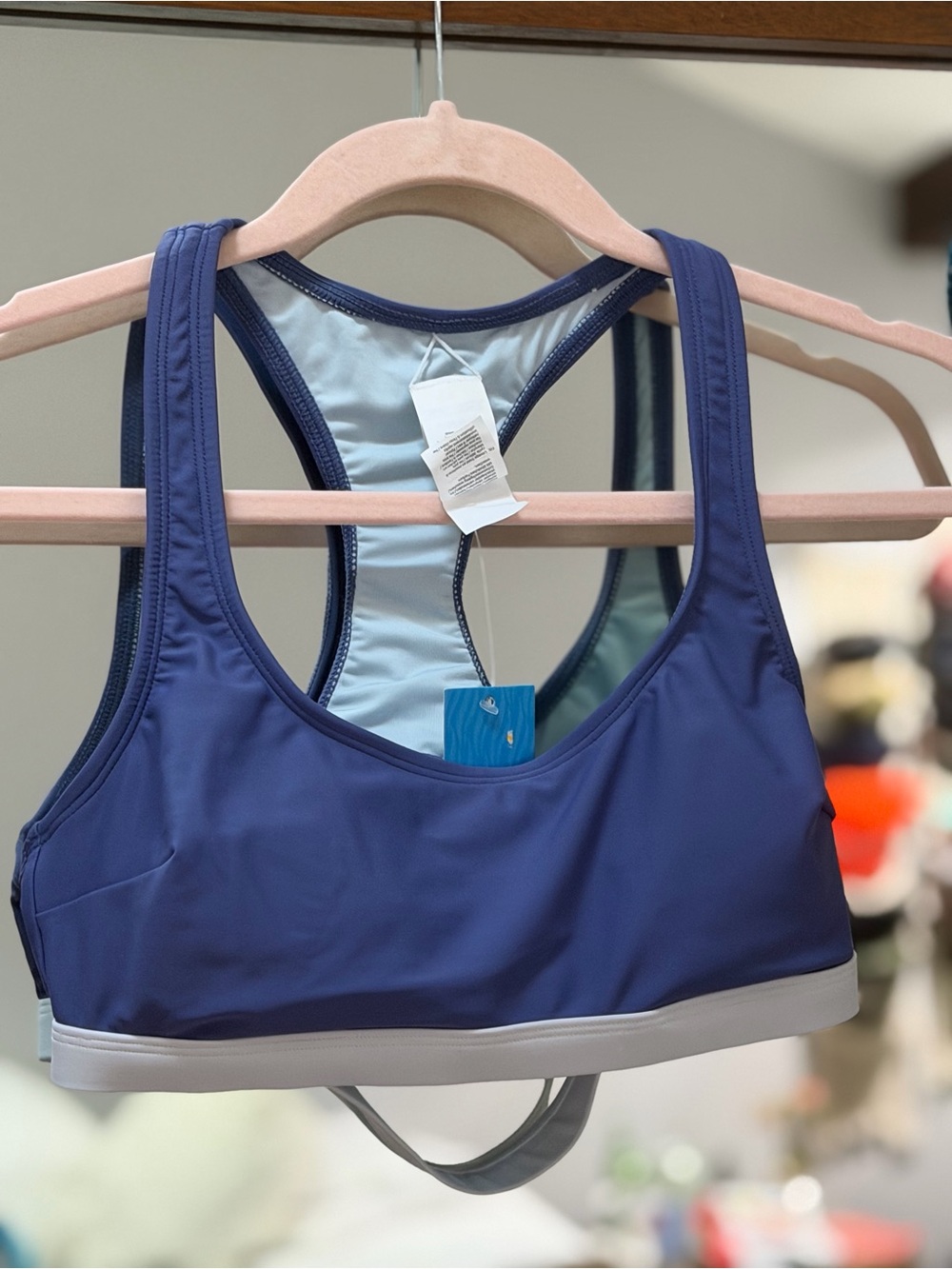 Cupshe racer back style Swimsuit Bikini top- periwinkle